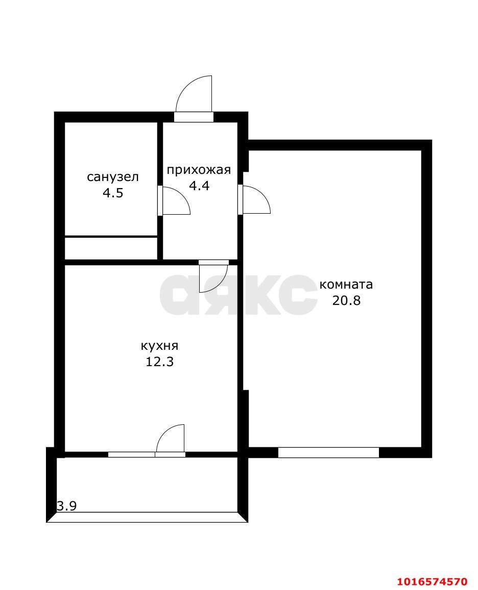 Фото №18: 1-комнатная квартира 45 м² - Краснодар, Прикубанский внутригородской округ, Фестивальный, мкр. Солнечный, ул. Памяти Чернобыльцев, 6