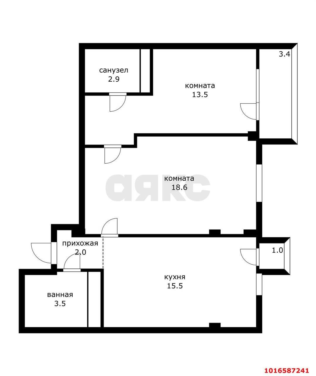 Фото №8: 2-комнатная квартира 63 м² - Краснодар, мкр. Прикубанский внутригородской округ, ул. Калужская, 16