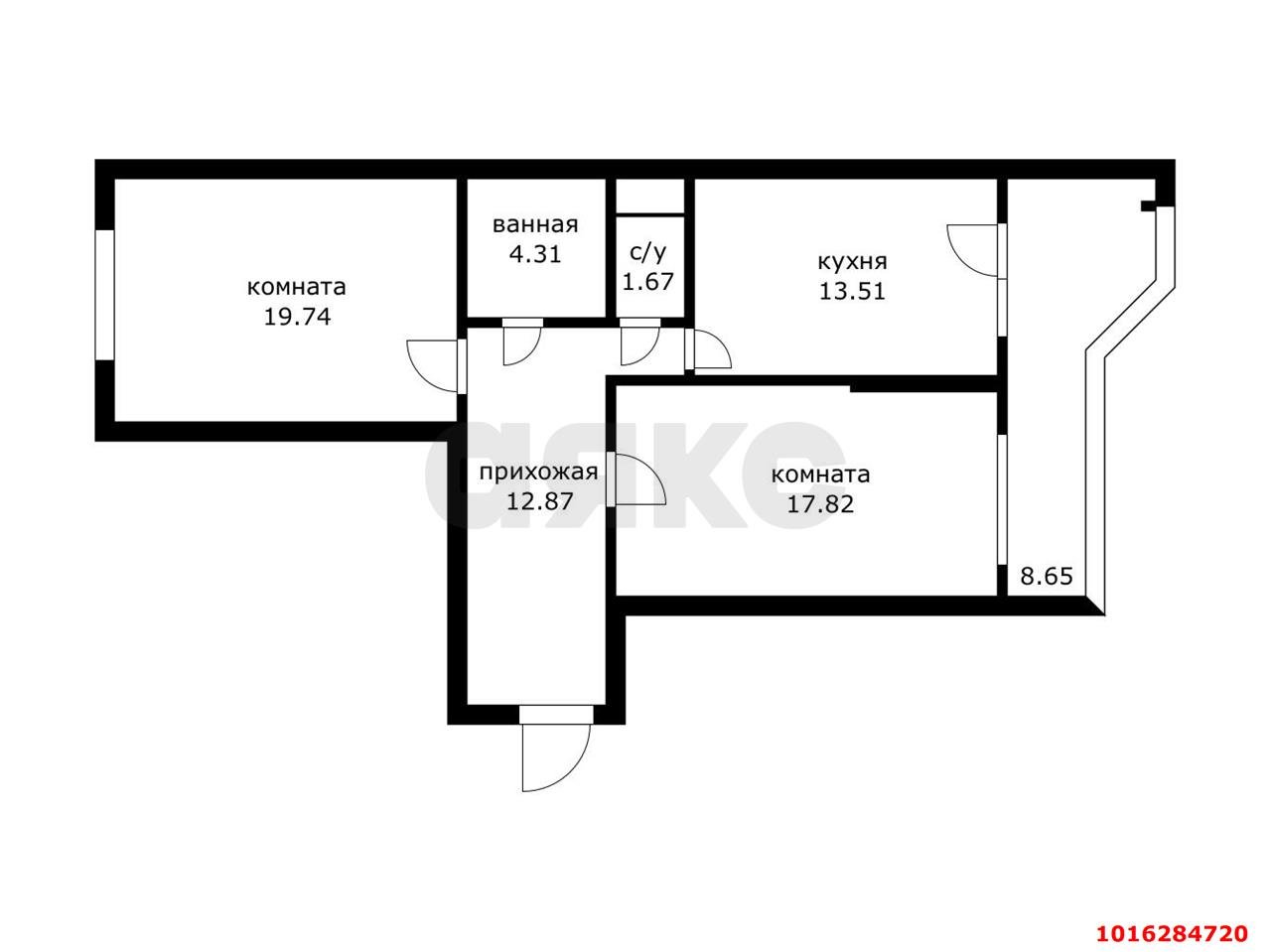 Фото №14: 2-комнатная квартира 78 м² - Краснодар, ЖК Черёмушки, жилой комплекс Черёмушки, Центральный внутригородской округ, мкр. Черёмушки, ул. Кубанская, 47