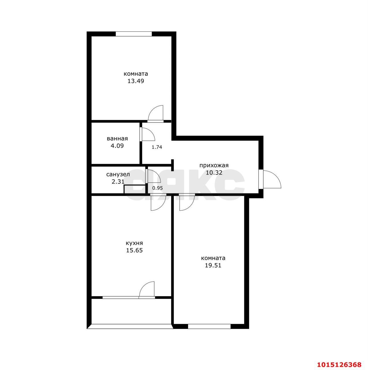 Фото №10: 2-комнатная квартира 72 м² - Краснодар, Западный внутригородской округ, мкр. Юбилейный, ул. Думенко, 33