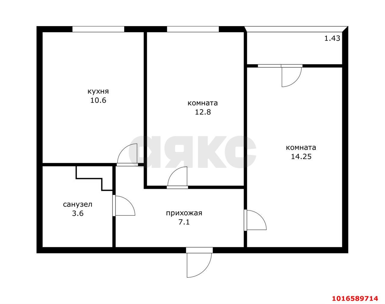 Фото №7: 2-комнатная квартира 52 м² - Краснодар, Карасунский внутригородской округ, мкр. ЖК Смородина, ул. имени Владимира Жириновского, 1к1