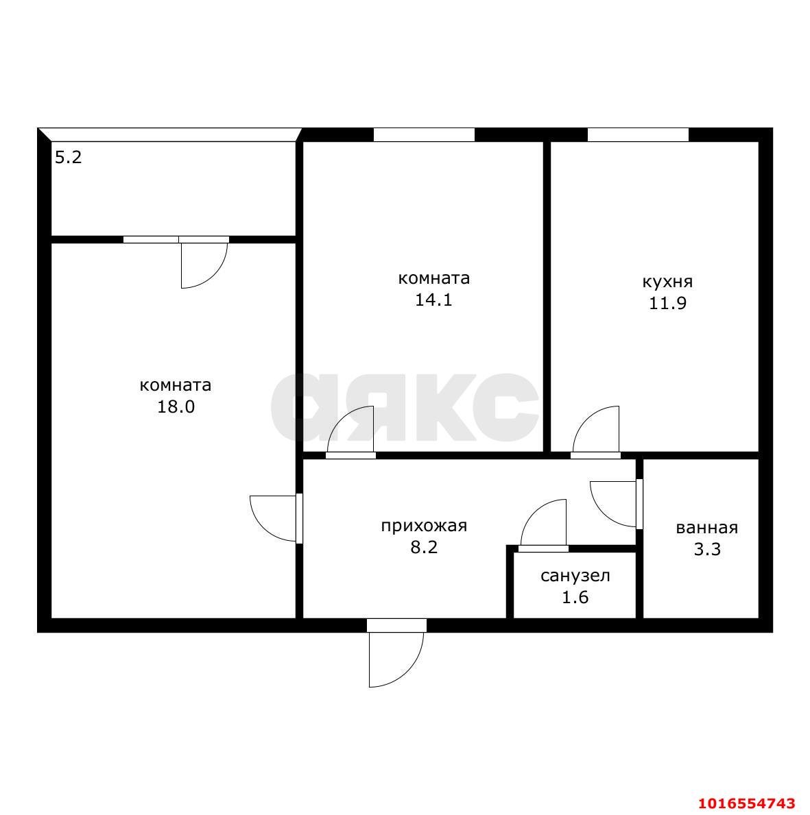Фото №14: 2-комнатная квартира 57 м² - Краснодар, Прикубанский внутригородской округ, мкр. жилой комплекс Новая Португалия, ул. Пиренейская, 6