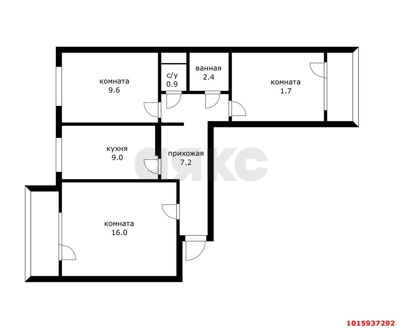 Фото №20: 3-комнатная квартира 64 м² - Краснодар, Западный внутригородской округ, мкр. Юбилейный, ул. Рождественская набережная