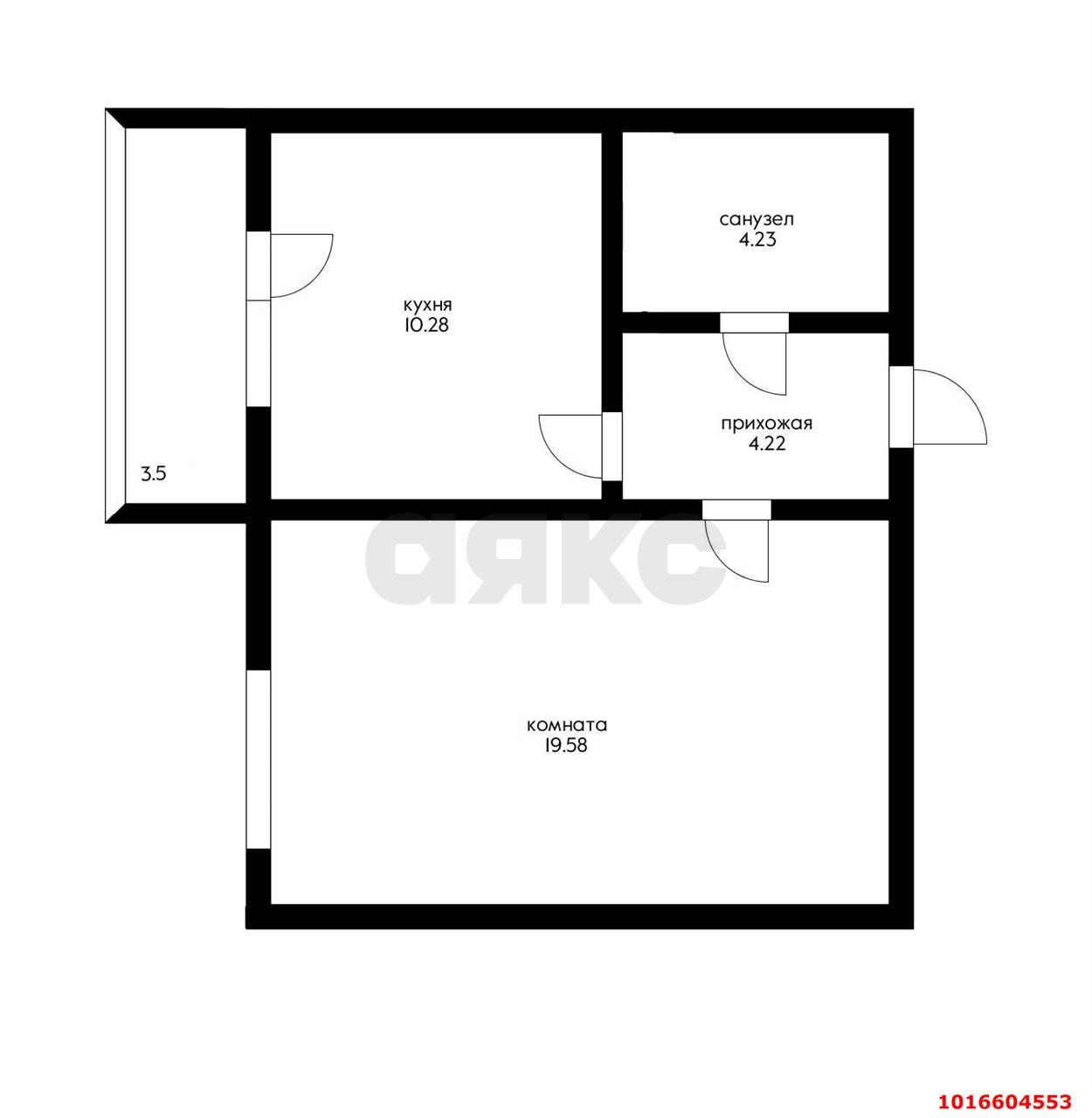 Фото №2: 1-комнатная квартира 43 м² - Краснодар, Западный внутригородской округ, мкр. Юбилейный, пр-кт Чекистов, 40