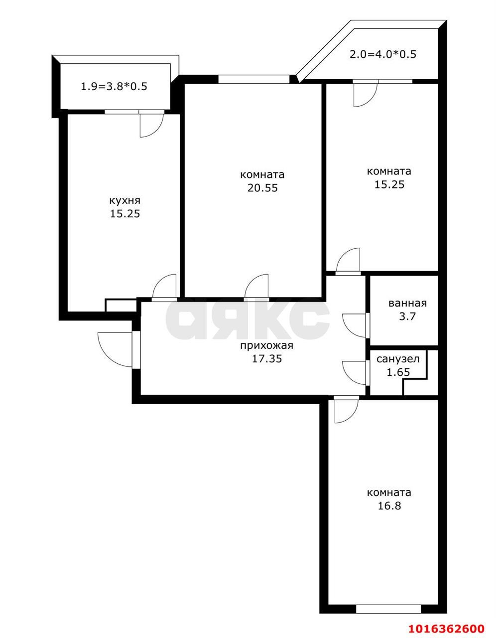 Фото №10: 3-комнатная квартира 99 м² - Краснодар, ЖК Новый Город, Западный внутригородской округ, жилой комплекс Новый Город, мкр. Юбилейный, б-р Клары Лучко, 12