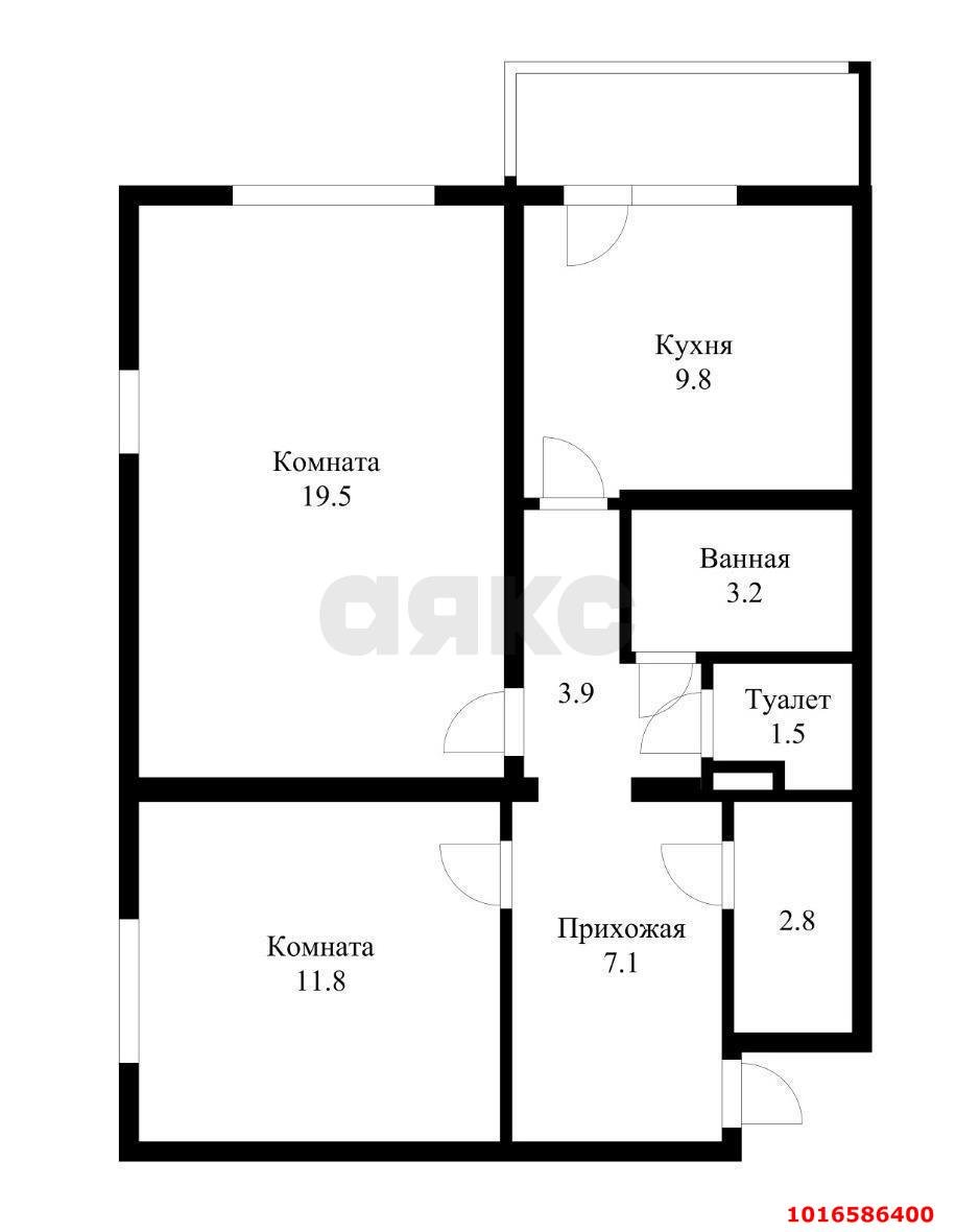 Фото №2: 2-комнатная квартира 63 м² - Краснодар, Прикубанский внутригородской округ, мкр. Восточно-Кругликовский, ул. Генерала Трошева, 43