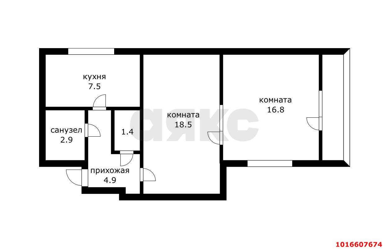 Фото №16: 2-комнатная квартира 55 м² - Краснодар, Прикубанский внутригородской округ, мкр. Славянский, ул. Красных Партизан, 71