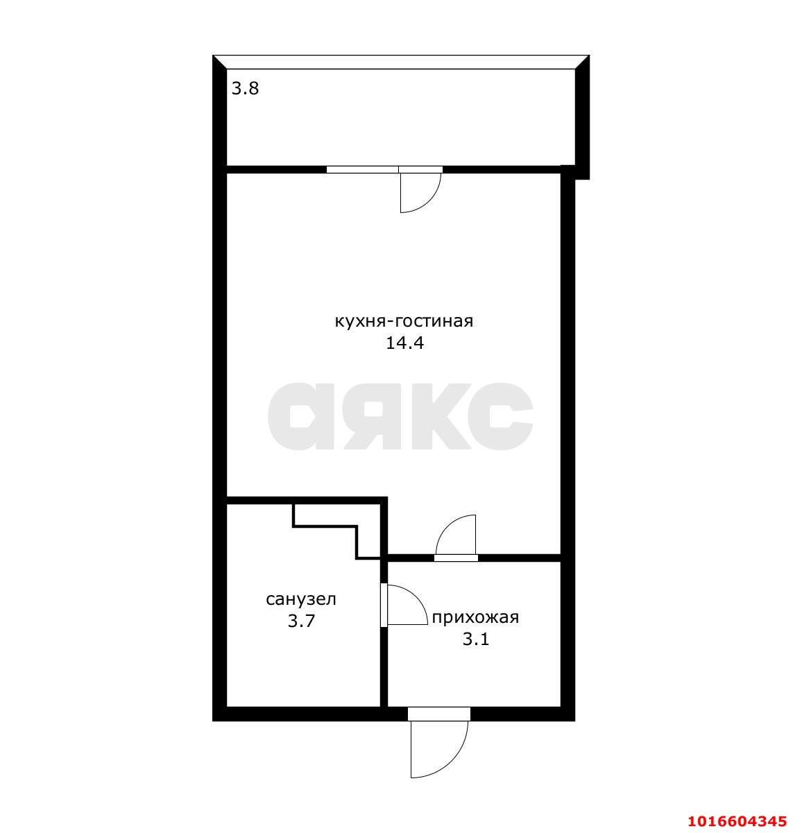 Фото №14: Студия 24 м² - Краснодар, ЖК Урал, Карасунский внутригородской округ, Камвольно-суконный Комбинат, мкр. жилой комплекс Ural, ул. Уральская, 87/7