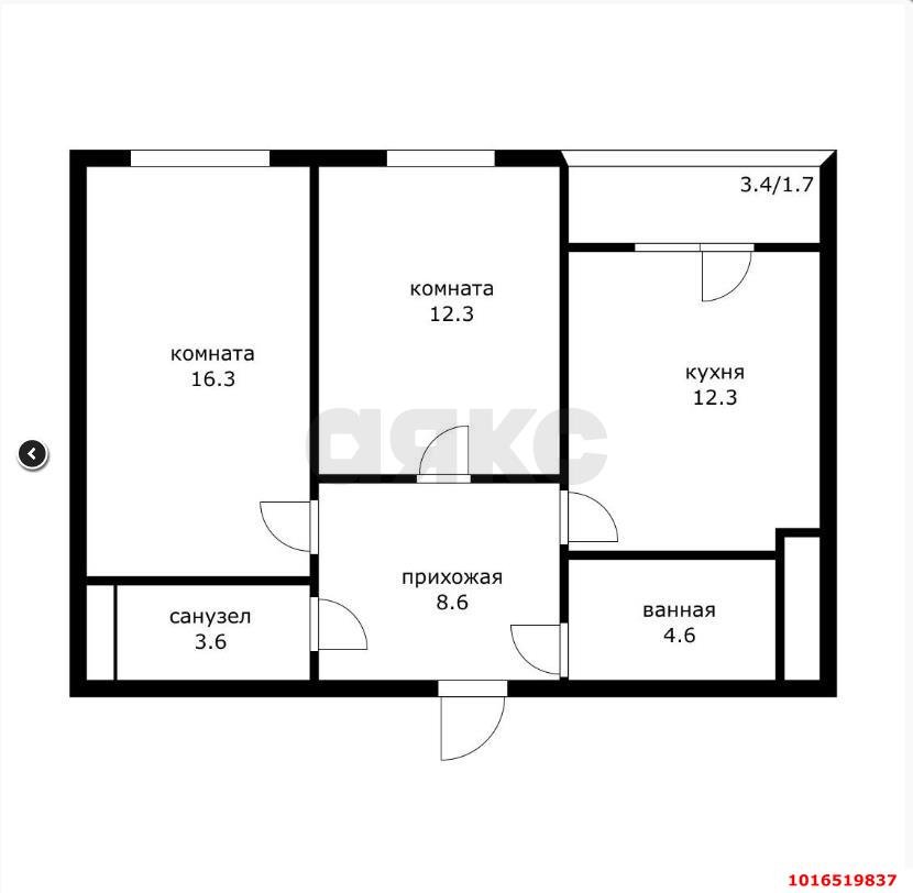 Фото №2: 2-комнатная квартира 61 м² - Краснодар, Центральный внутригородской округ, Табачная Фабрика, мкр. жилой комплекс Все Свои, ул. Колхозная, 5/2к1