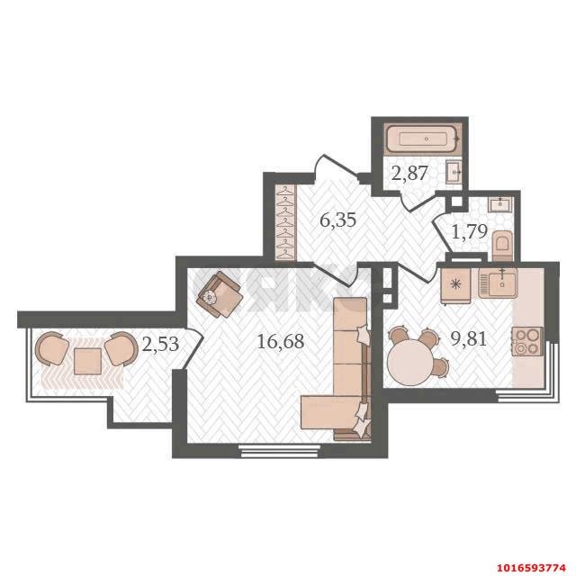 Фото №17: 1-комнатная квартира 37 м² - Краснодар, Прикубанский внутригородской округ, жилой комплекс Аксиома, мкр. Догма Парк, ул. Марины Цветаевой, 17к2