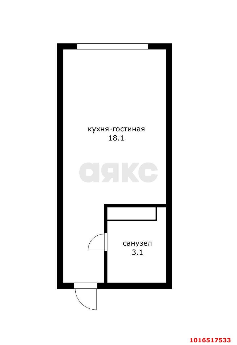 Фото №6: Студия 21 м² - Краснодар, Прикубанский внутригородской округ, мкр. Догма Парк, ул. Марины Цветаевой, 7к2
