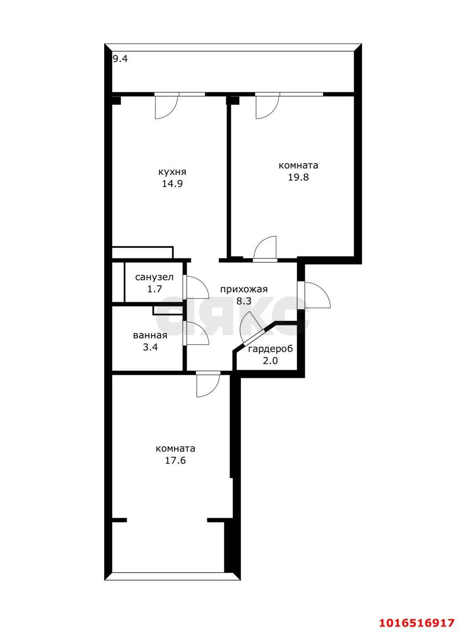 Фото №9: 2-комнатная квартира 67 м² - Краснодар, Прикубанский внутригородской округ, Фестивальный, мкр. Солнечный, ул. имени Симиренко, 71к1