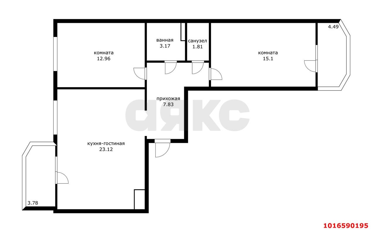 Фото №6: 2-комнатная квартира 72 м² - Краснодар, Прикубанский внутригородской округ, мкр. Достояние, ул. Григория Булгакова