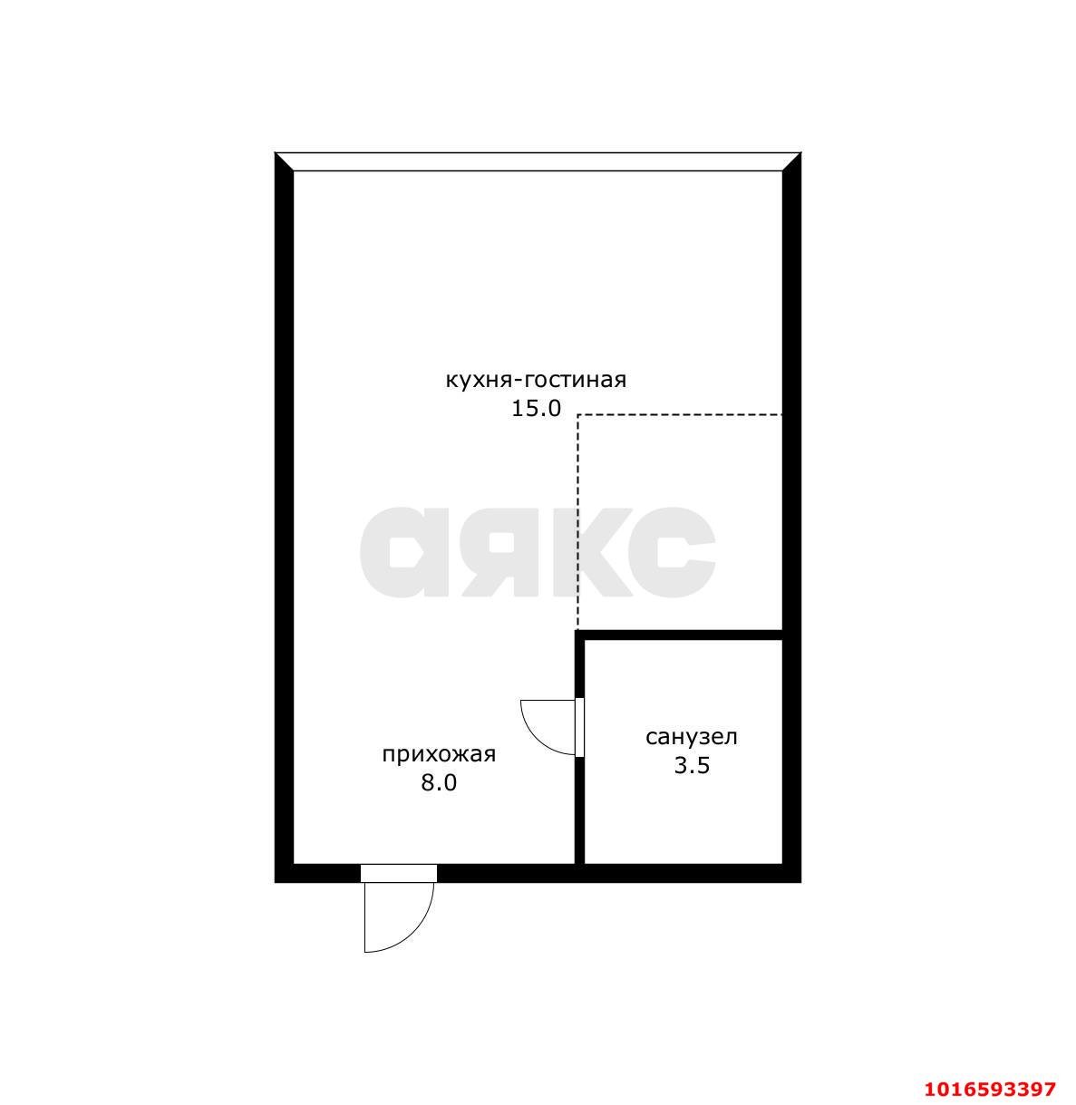 Фото №9: Студия 27 м² - Краснодар, Фестивальный, ЖК Цветы, Прикубанский внутригородской округ, мкр. жилой комплекс Цветы, ул. Круговая, 4Вк3