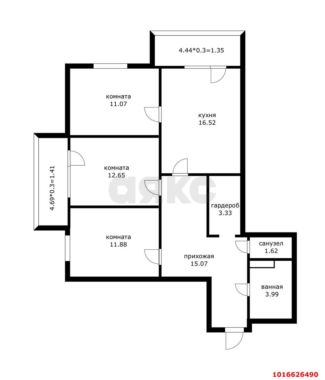Фото №17: 3-комнатная квартира 75 м² - Краснодар, Прикубанский внутригородской округ, Славянский, мкр. Светлоград, ул. Красных Партизан, 1/4к1