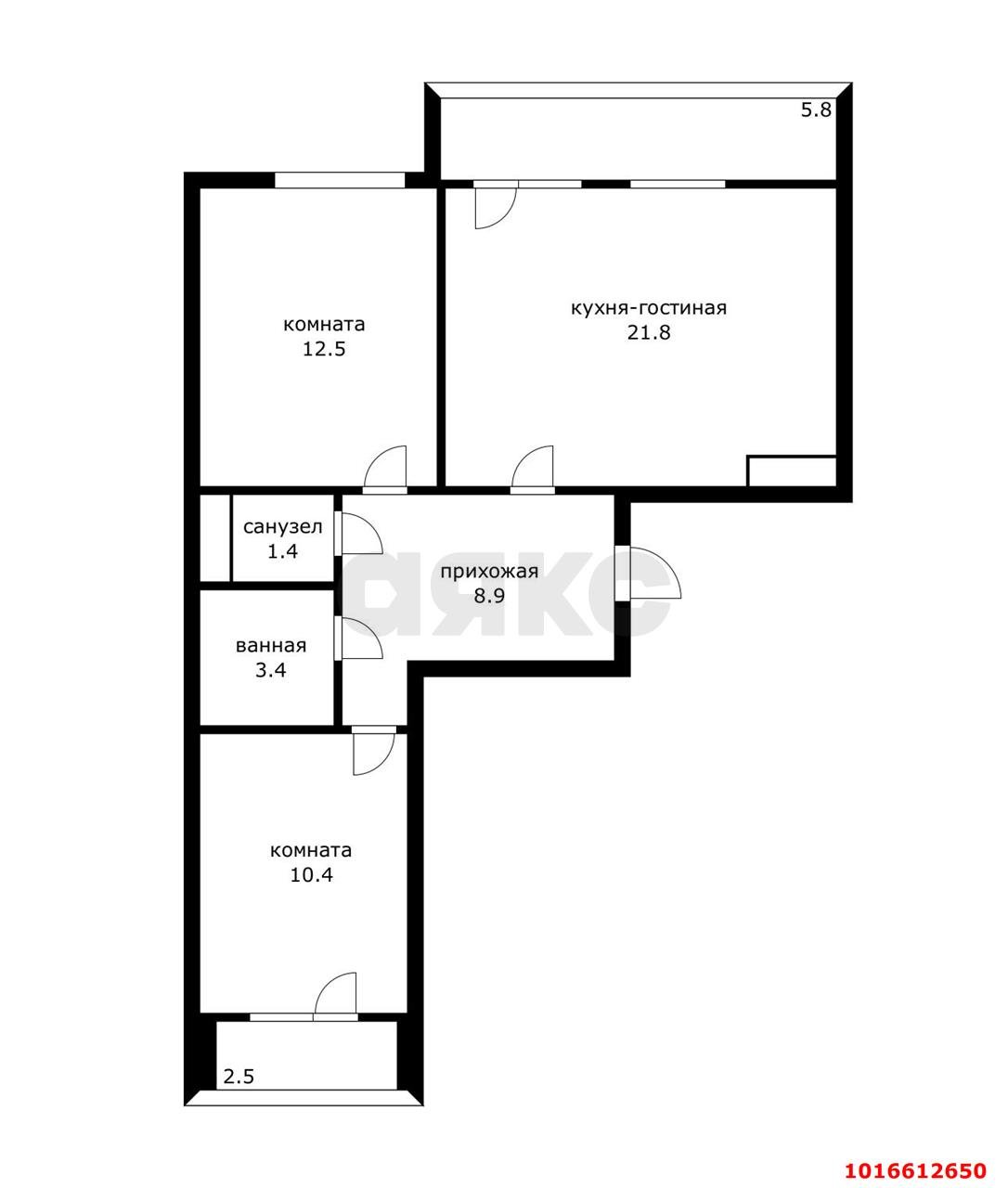 Фото №8: 2-комнатная квартира 65 м² - Краснодар, Прикубанский внутригородской округ, мкр. жилой комплекс Ракурс, ул. имени Героя Ростовского, 8к3