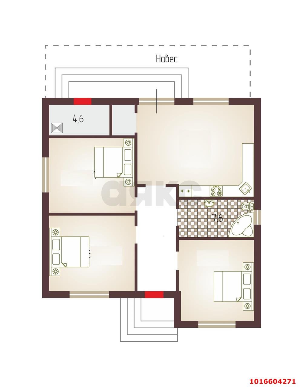 Фото №4: Дом 99 м² + 6 сот. - Елизаветинская, Прикубанский внутригородской округ, ст коммерческое  Надежда, ул. Отрадная, 64