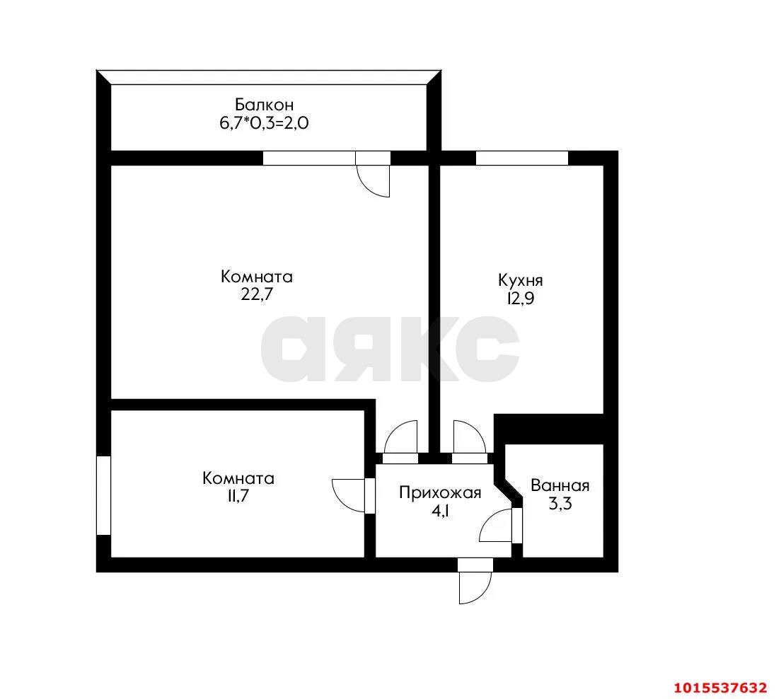 Фото №12: 2-комнатная квартира 53 м² - Краснодар, Прикубанский внутригородской округ, имени Петра Метальникова, Завод Радиоизмерительных Приборов, мкр. жилой комплекс Радуга, ул. Евгении Жигуленко, 7