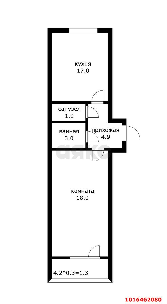 Фото №15: 1-комнатная квартира 47 м² - Краснодар, Карасунский внутригородской округ, Комсомольский, мкр. жилой комплекс Комсомольский, ул. Уральская, 129