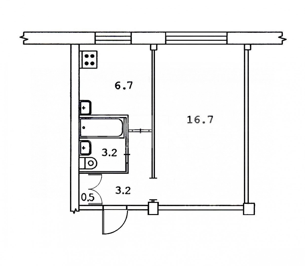 Фото №9: 1-комнатная квартира 30 м² - Сочи, Хостинский, мкр. Бытха, ул. Дивноморская, 17