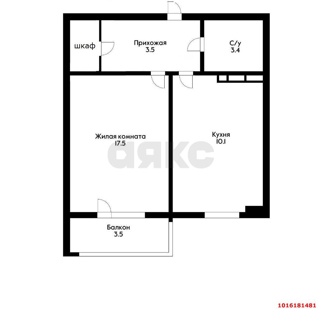 Фото №12: 1-комнатная квартира 33 м² - Краснодар, Завод Радиоизмерительных Приборов, Прикубанский внутригородской округ, мкр. имени Петра Метальникова, ул. Российская, 267к5