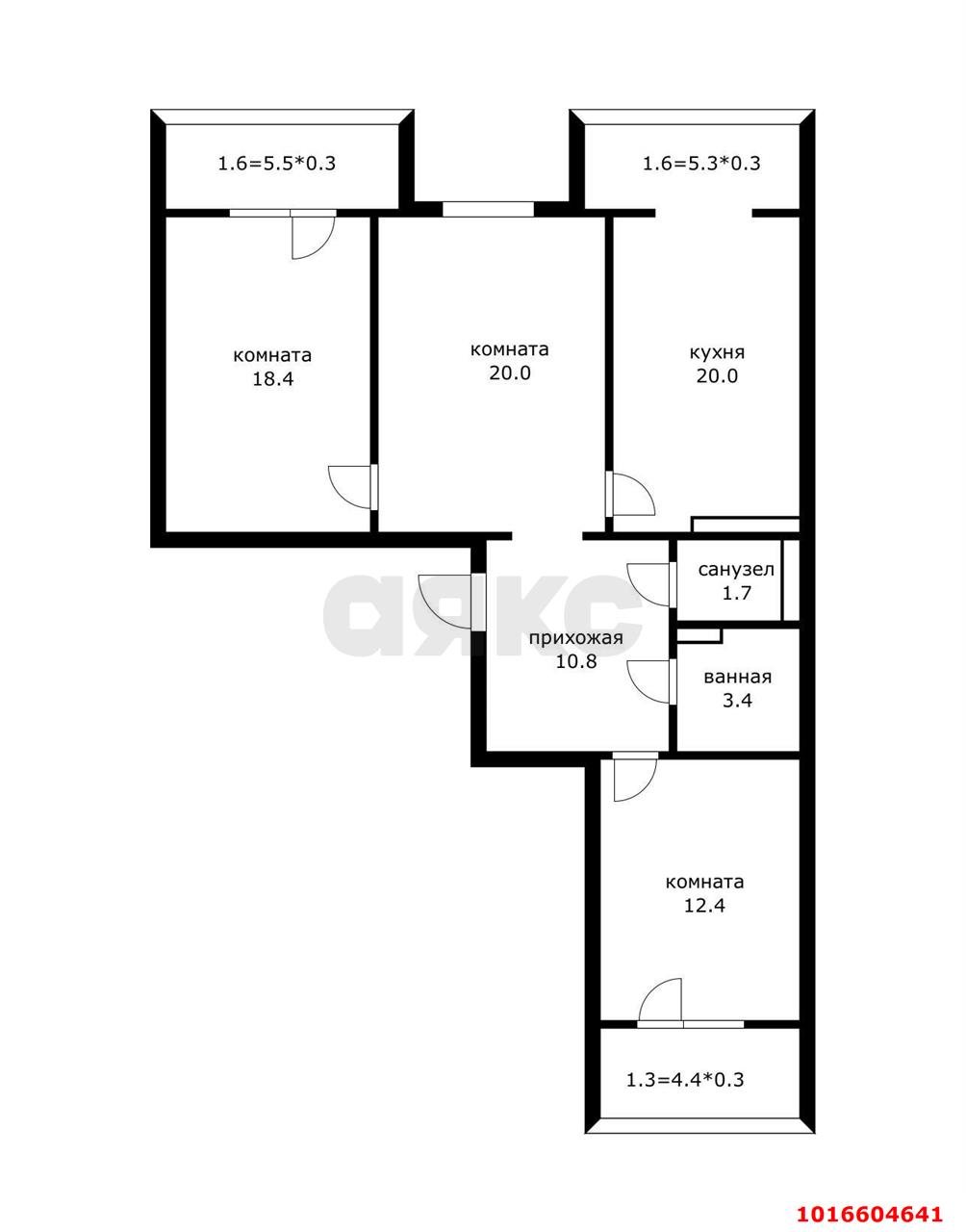 Фото №12: 3-комнатная квартира 92 м² - Краснодар, Прикубанский внутригородской округ, Фестивальный, мкр. Солнечный, ул. имени Симиренко, 71к1