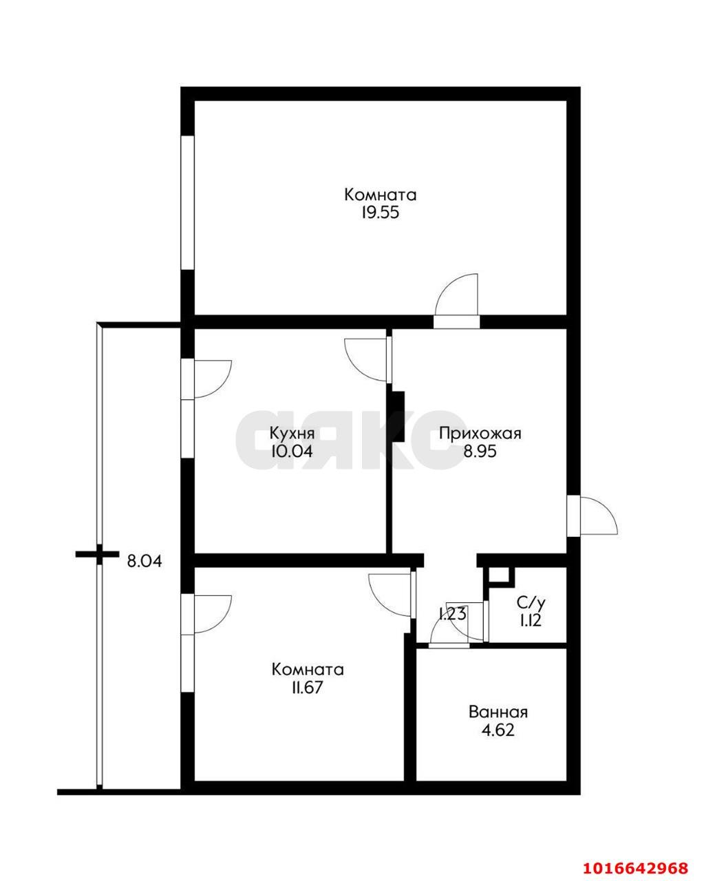 Фото №11: 2-комнатная квартира 62 м² - Краснодар, Прикубанский внутригородской округ, мкр. Репино, пр-д Репина, 40