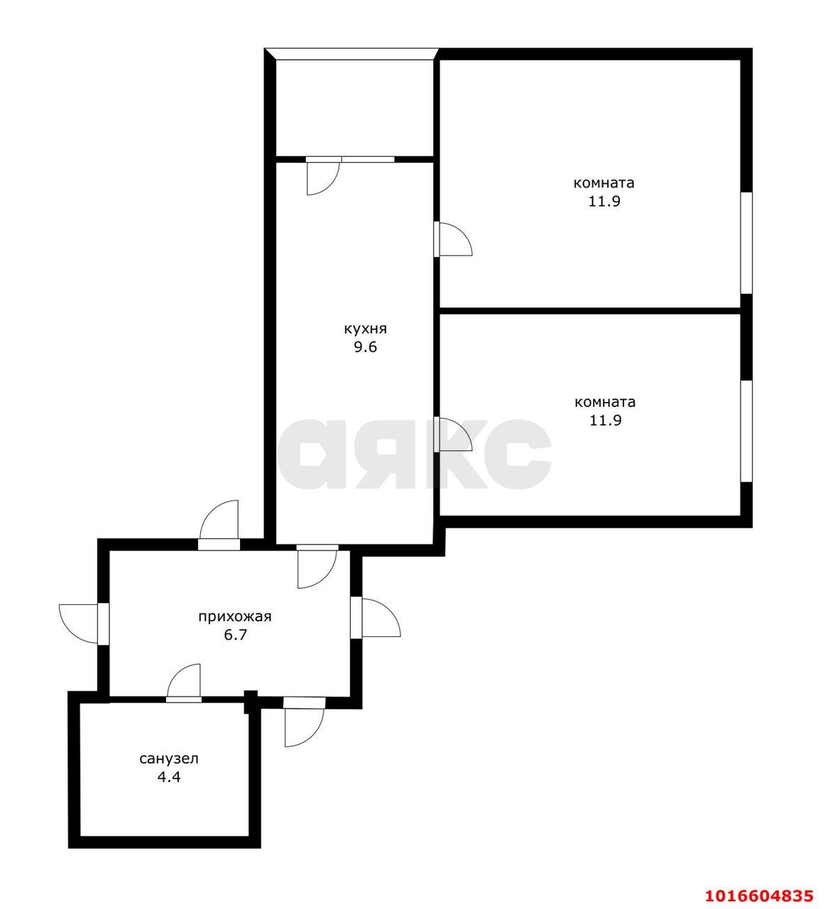 Фото №9: 2-комнатная квартира 39 м² - Краснодар, Карасунский внутригородской округ, Центральный внутригородской округ, мкр. Черёмушки, ул. Селезнёва, 150