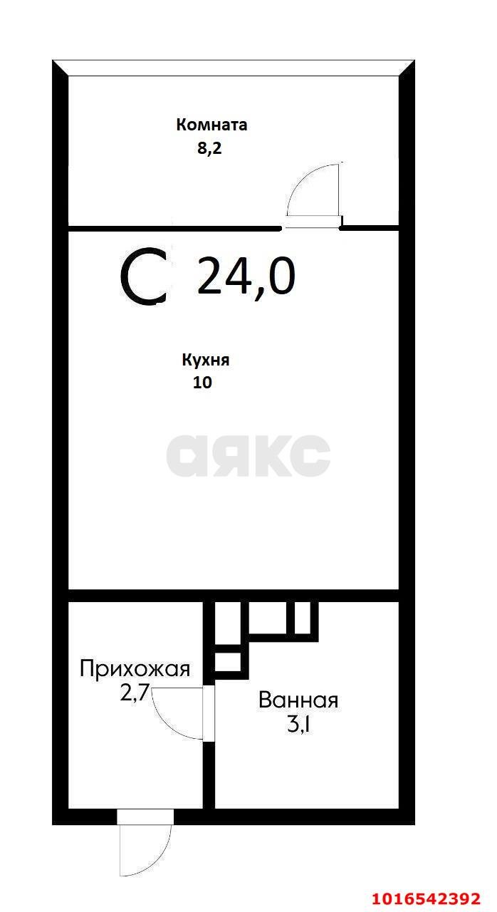 Фото №12: Студия 24 м² - Краснодар, Прикубанский внутригородской округ, Калинино, Завод Радиоизмерительных Приборов, мкр. ЖК Акварели-2, ул. Тепличная, 62/1к1