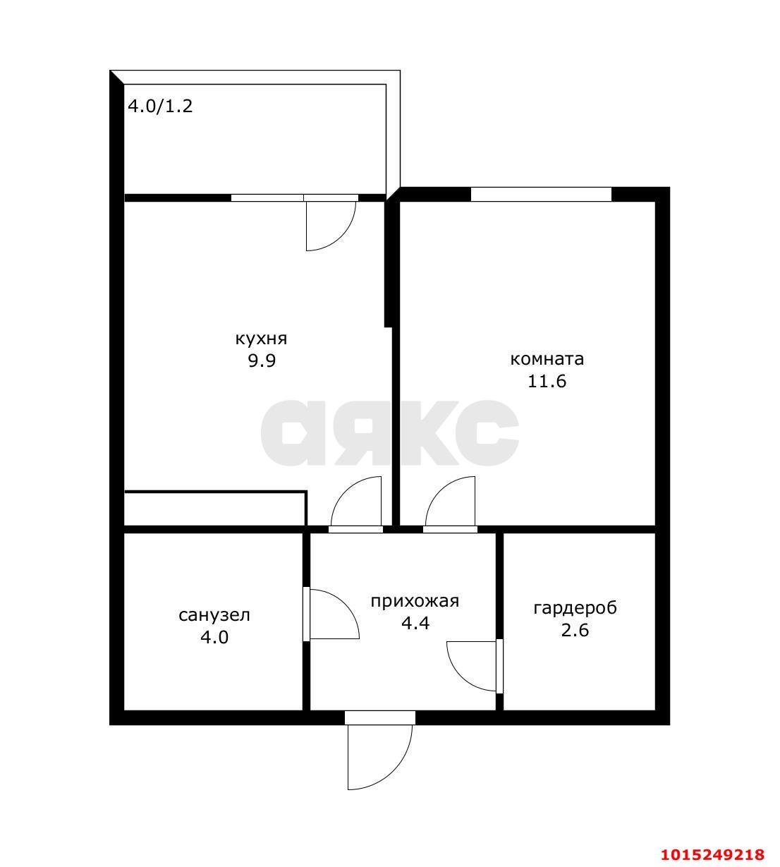 Фото №7: 1-комнатная квартира 33 м² - Краснодар, Прикубанский внутригородской округ, мкр. жилой комплекс Отражение