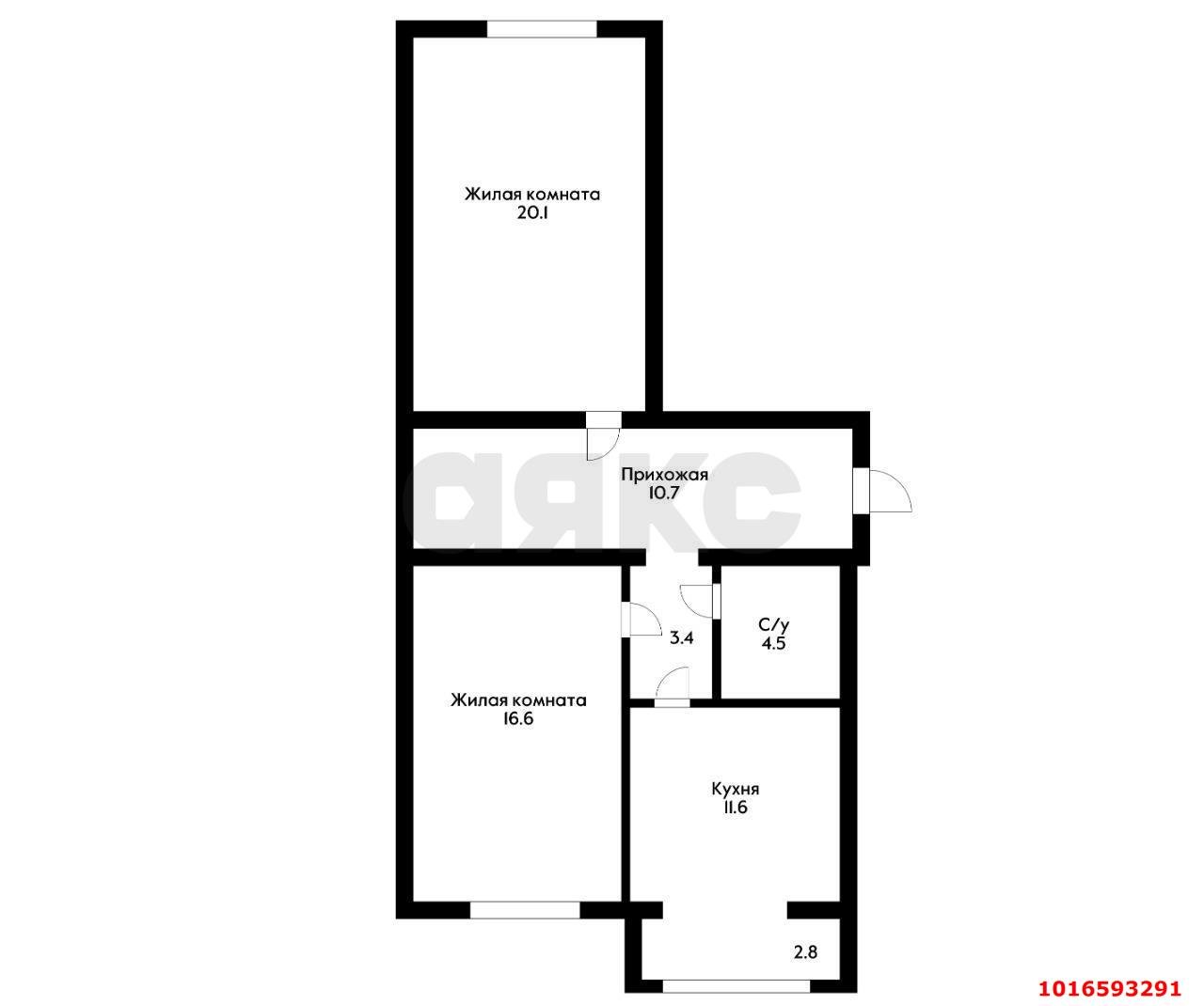 Фото №15: 2-комнатная квартира 72 м² - Яблоновский, ул. Гагарина, 4к1