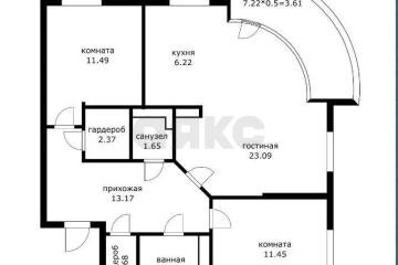 Фото №2: 3-комнатная квартира 78 м² - Краснодар, мкр. жилой комплекс Нeo-квартал Красная Площадь, ул. Конгрессная, 19/3