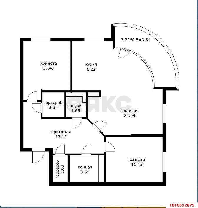 Фото №2: 3-комнатная квартира 82 м² - Краснодар, Прикубанский внутригородской округ, мкр. жилой комплекс Нeo-квартал Красная Площадь, ул. Конгрессная, 19/3
