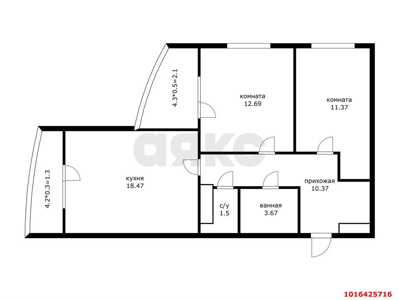 Фото №20: 2-комнатная квартира 65 м² - Краснодар, Прикубанский внутригородской округ, Завод Радиоизмерительных Приборов, жилой комплекс Лучший, мкр. имени Петра Метальникова, ул. Петра Метальникова, 38