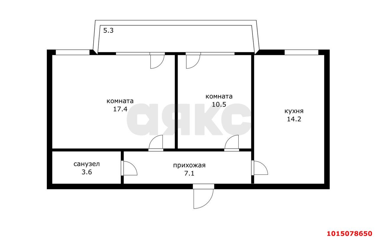 Фото №15: 2-комнатная квартира 52 м² - Яблоновский, мкр. жилой комплекс Европа, ул. Гагарина, 161/1