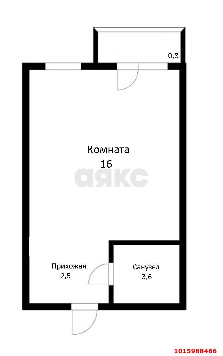 Фото №8: Студия 24 м² - Берёзовый, Прикубанский внутригородской округ, п. Прогресс, ул. имени Туполева А.Н., 1
