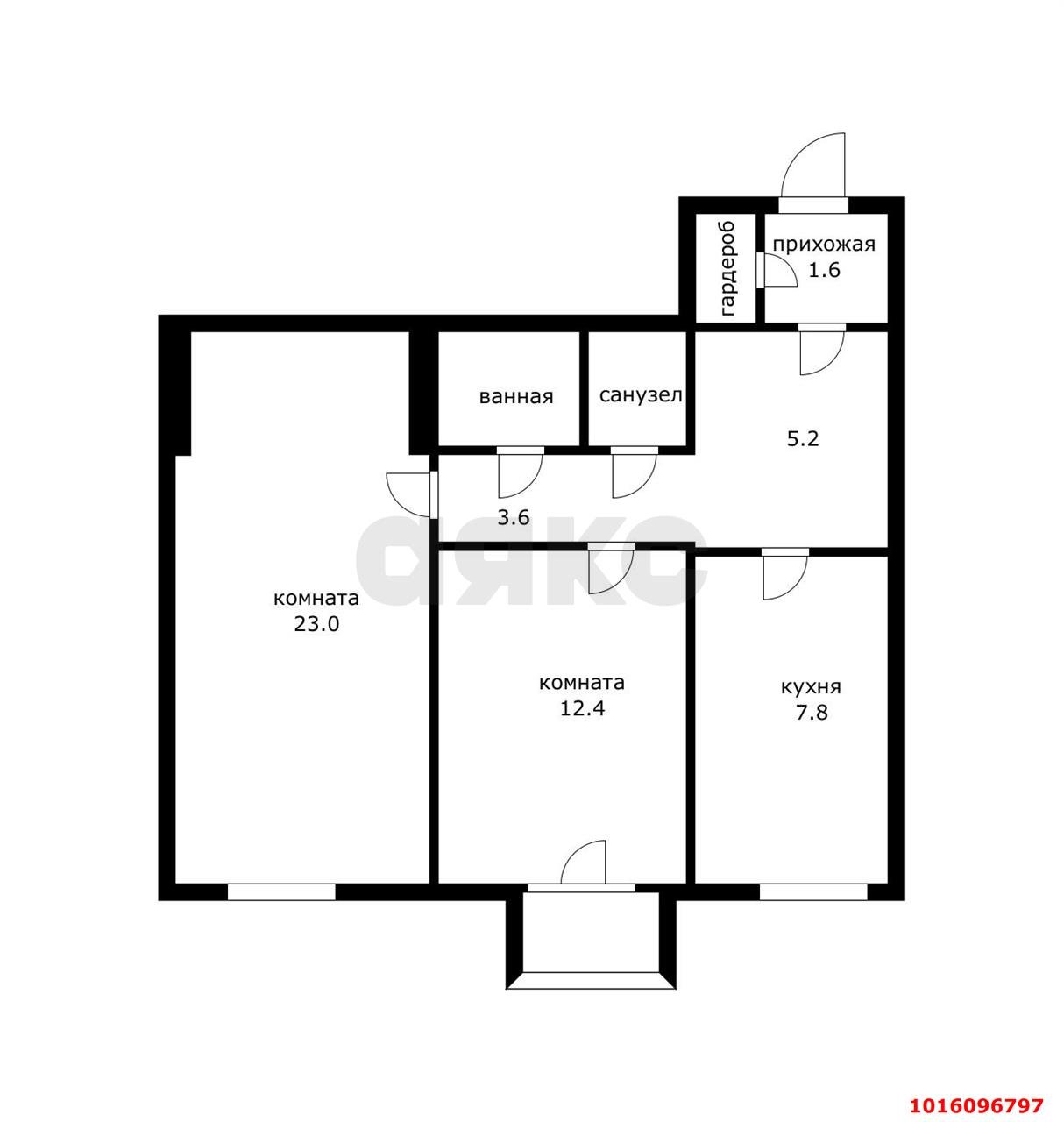 Фото №13: 2-комнатная квартира 58 м² - Краснодар, Западный внутригородской округ, мкр. Центральный, ул. имени Пушкина, 29