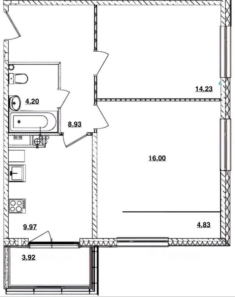 Фото №19: 2-комнатная квартира 59 м² - Красный Посёлок, 18