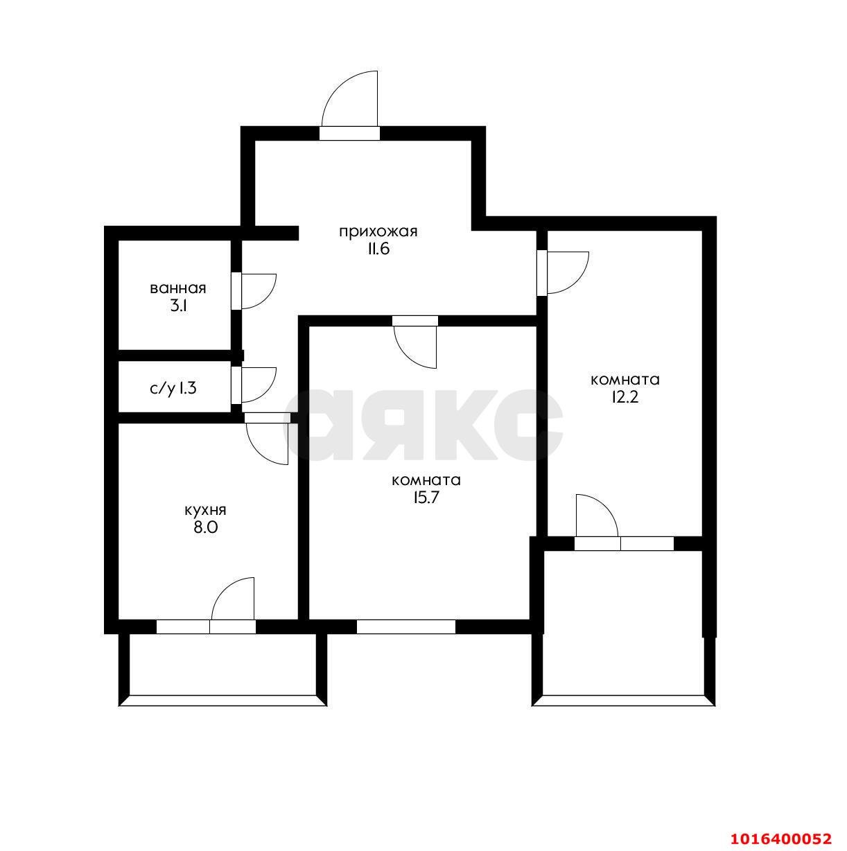 Фото №6: 2-комнатная квартира 60 м² - Краснодар, Прикубанский внутригородской округ, мкр. имени Н.И. Вавилова, ул. Вавилова, 18к1