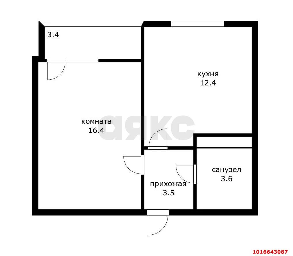 Фото №19: 1-комнатная квартира 38 м² - Яблоновский, мкр. жилой комплекс Солнечный, ул. Солнечная, 55/1к2