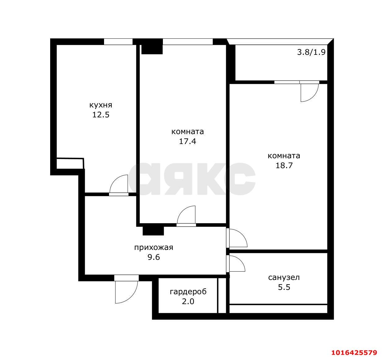 Фото №13: 2-комнатная квартира 68 м² - Краснодар, Прикубанский внутригородской округ, Калинино, мкр. Завод Радиоизмерительных Приборов, пер. Гаражный, 9
