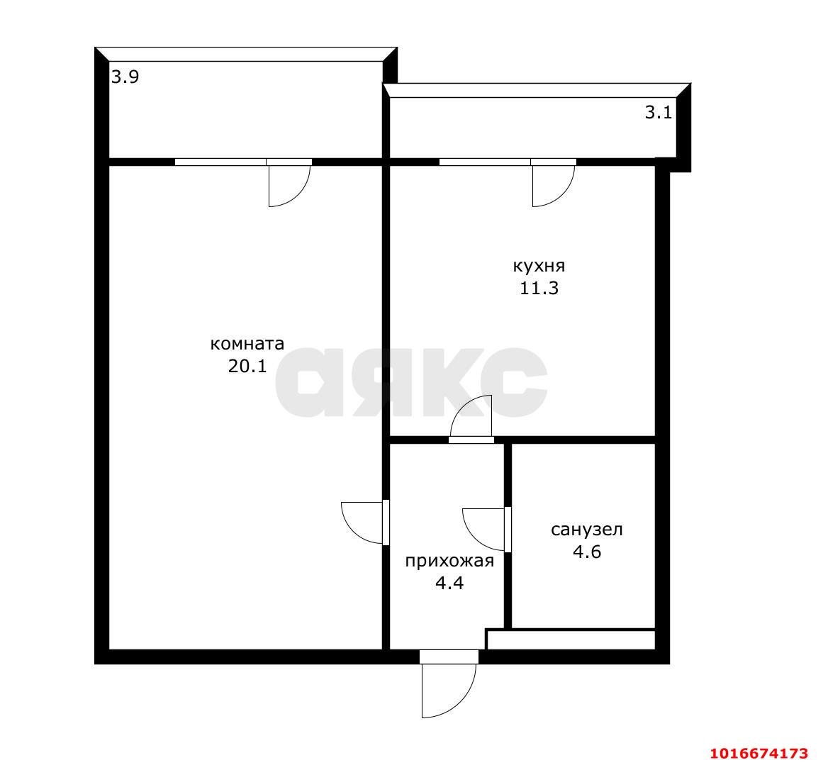 Фото №18: 1-комнатная квартира 45 м² - Краснодар, Прикубанский внутригородской округ, Военный городок № 106, мкр. 9-й километр, ул. Циолковского, 3