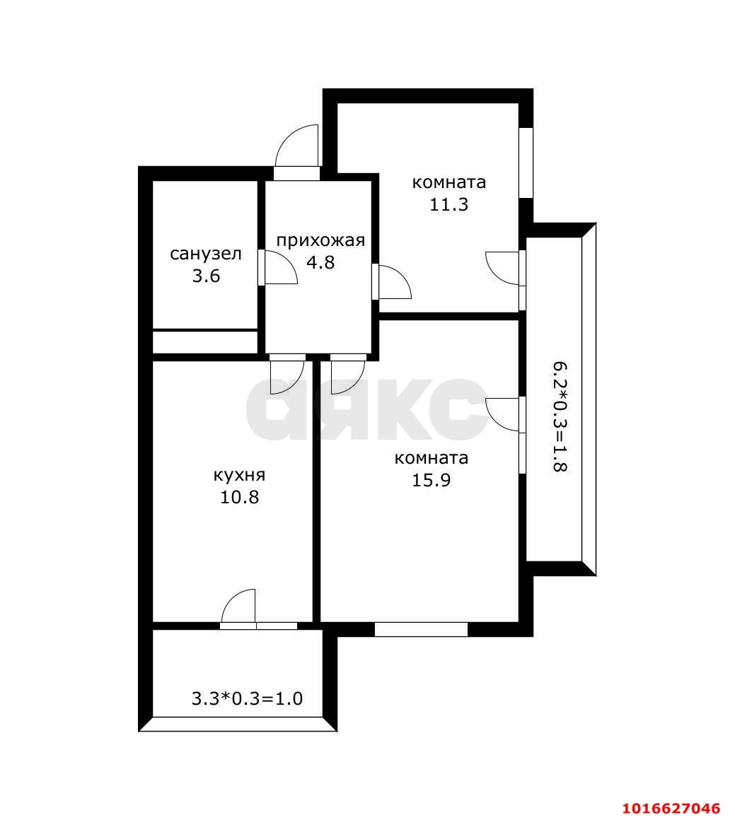 Фото №9: 2-комнатная квартира 56 м² - Краснодар, жилой комплекс Рассвет, Карасунский внутригородской округ, мкр. Гидростроителей, ул. Гидростроителей, 67