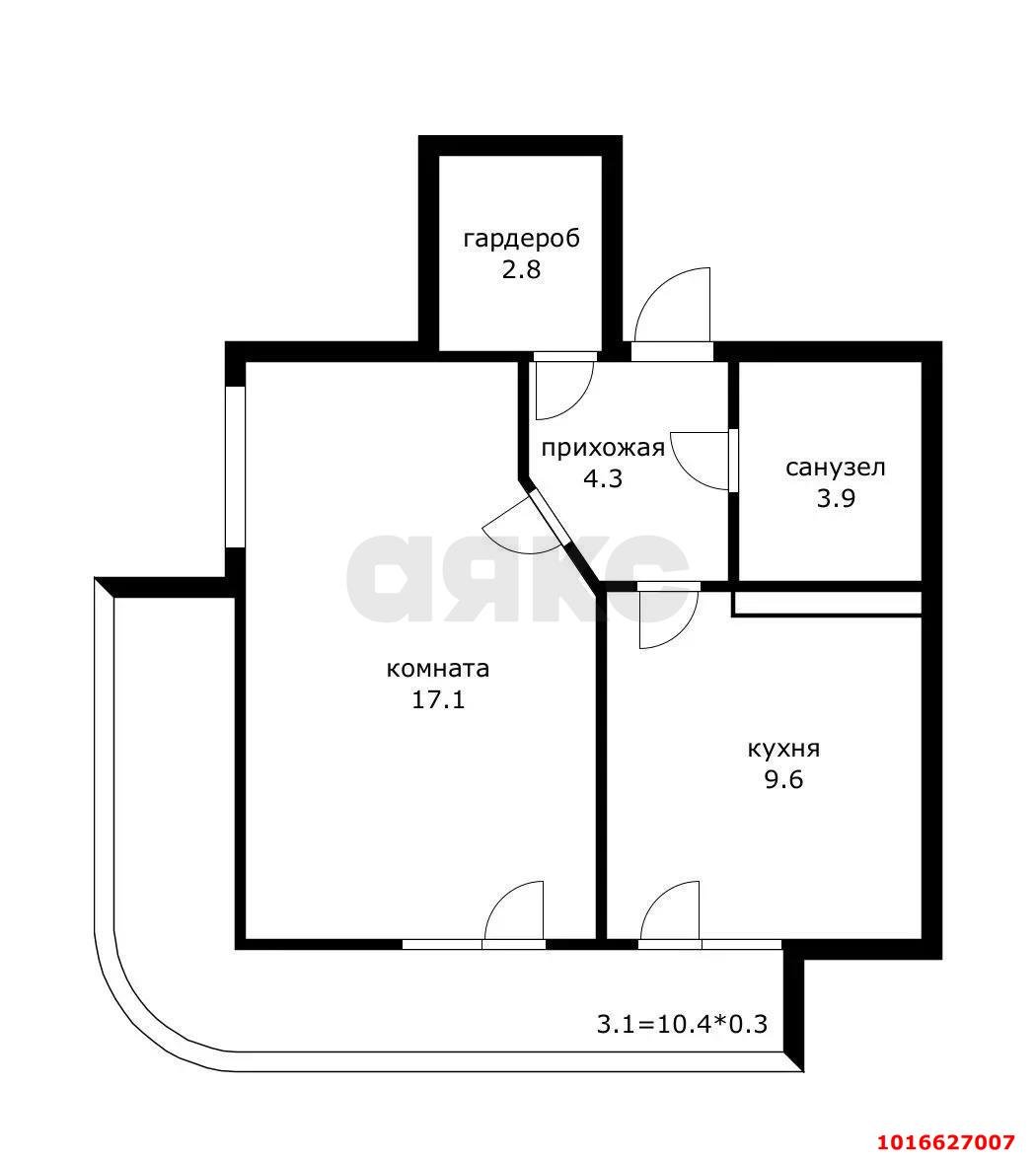 Фото №10: 1-комнатная квартира 48 м² - Краснодар, Прикубанский внутригородской округ, Панорама, мкр. ЖК Панорама, ул. Восточно-Кругликовская, 22/3