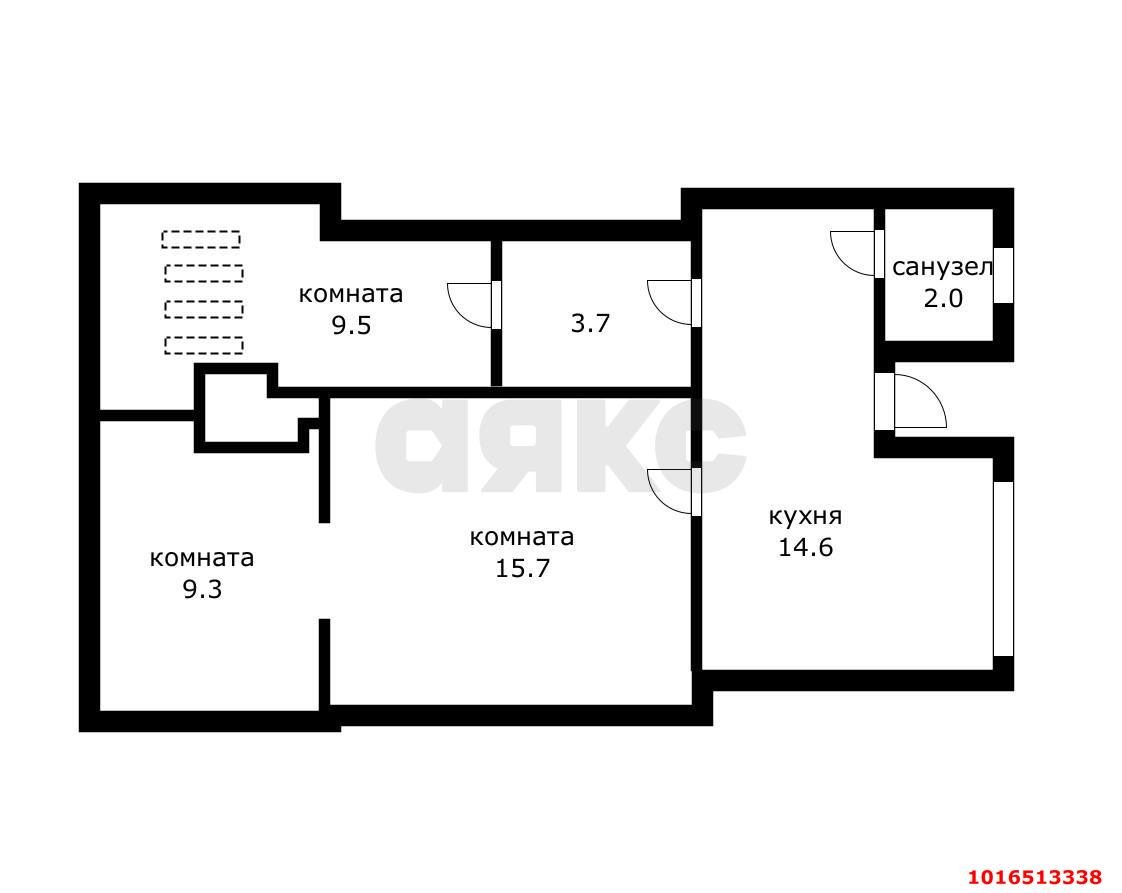 Фото №13: 3-комнатная квартира 54 м² - Краснодар, Центральный внутригородской округ, мкр. Центральный, ул. имени Максима Горького, 163