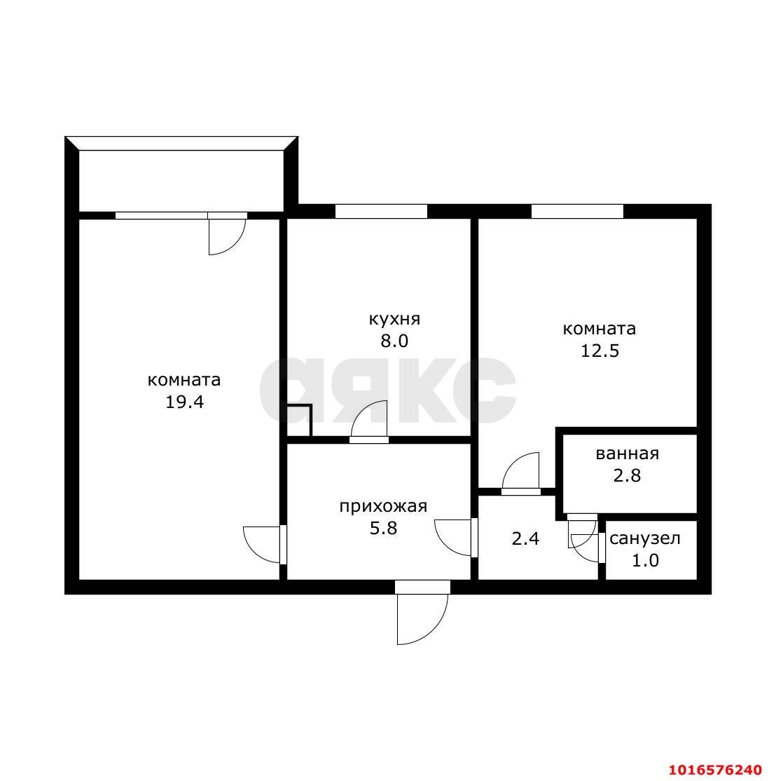 Фото №3: 2-комнатная квартира 55 м² - Краснодар, Прикубанский внутригородской округ, мкр. Краевая Клиническая Больница, ул. 1 Мая, 234