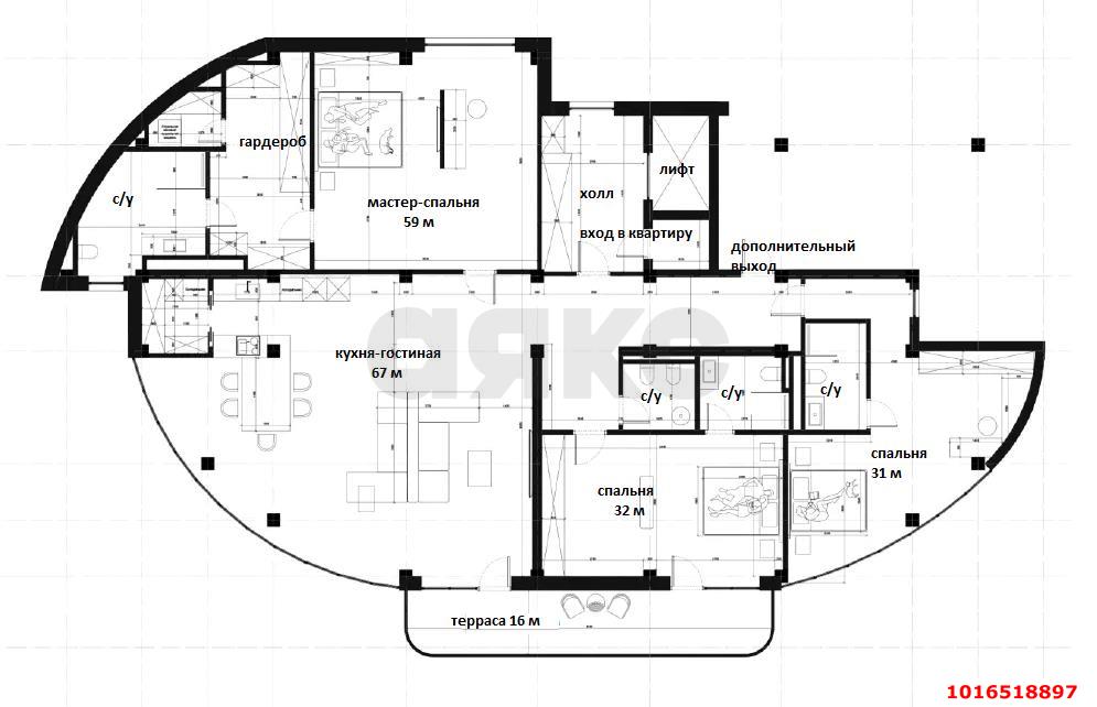 Фото №19: 3-комнатная квартира 262 м² - Ольгинка, ул. Приморская, 49