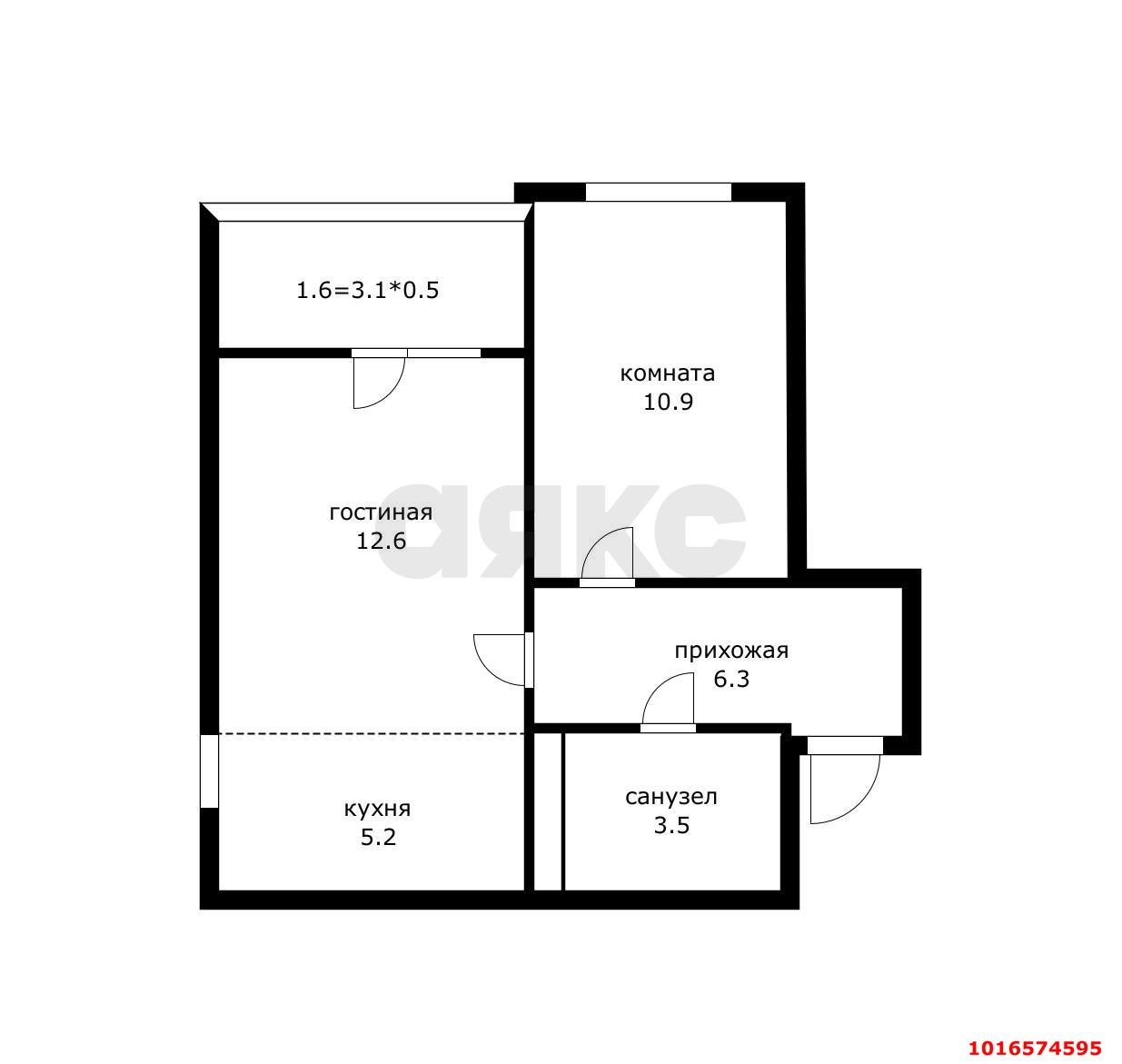 Фото №6: 1-комнатная квартира 37 м² - Краснодар, Прикубанский внутригородской округ, мкр. жилой комплекс Спортивная Деревня, ул. Западный Обход, 42к7