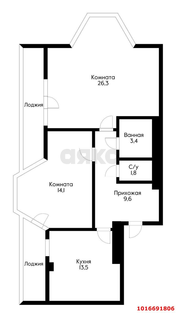 Фото №14: 2-комнатная квартира 82 м² - Краснодар, Прикубанский внутригородской округ, мкр. Немецкая Деревня, ул. Баварская, 17