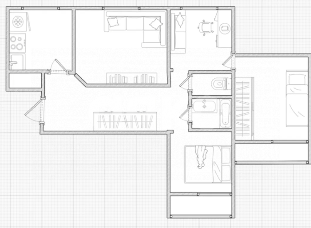 Фото №21: 4-комнатная квартира 80 м² - Тула, Пролетарский территориальный округ, Глушанки, мкр. 1-й Северо-Восточный, ул. Вильямса, 14